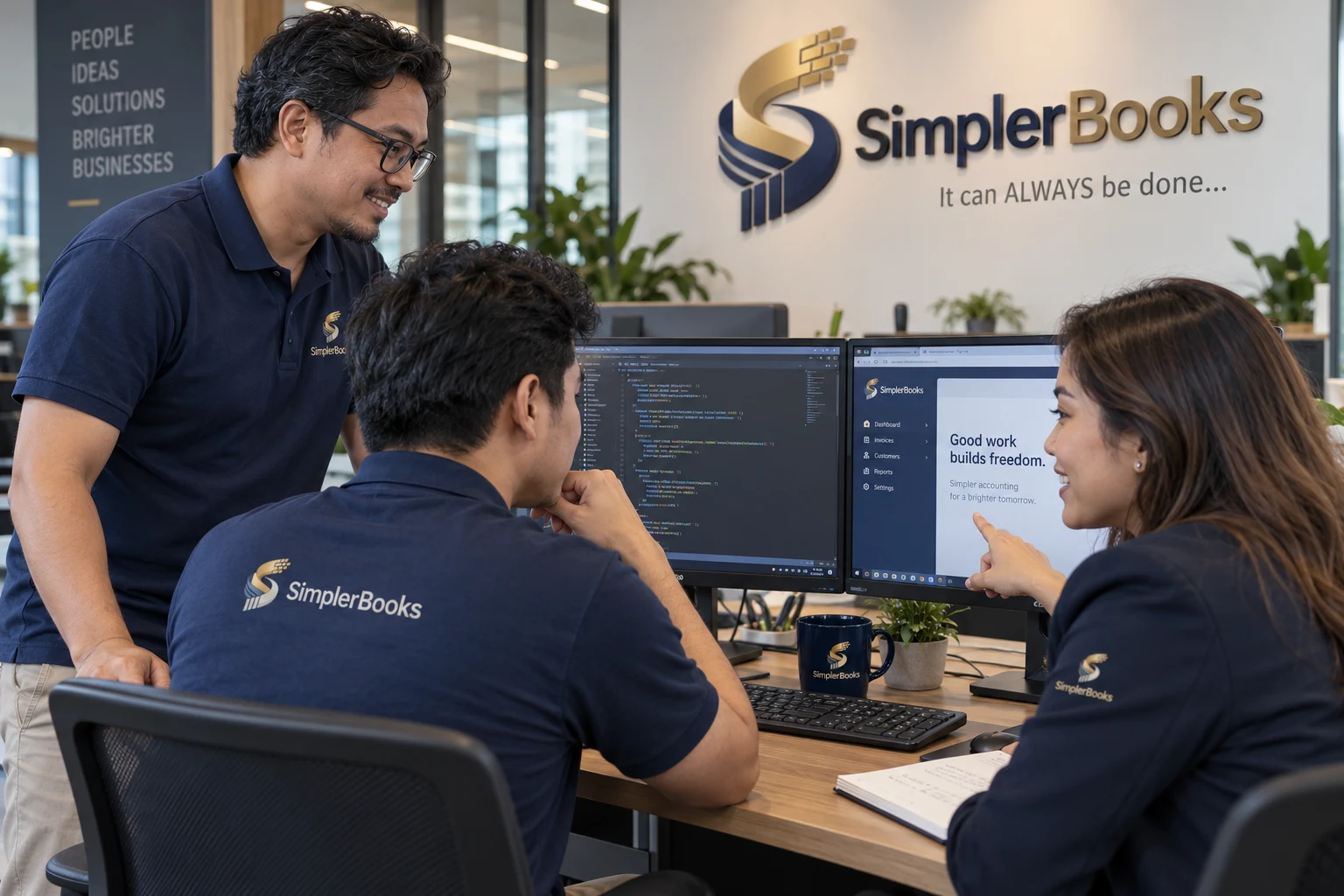 AI-created SimplerBooks brand scene: build with purpose