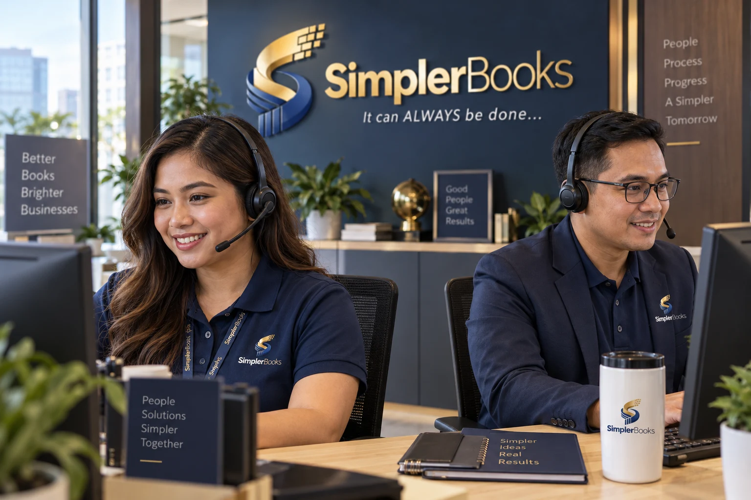 AI-created SimplerBooks brand scene: support everyday use