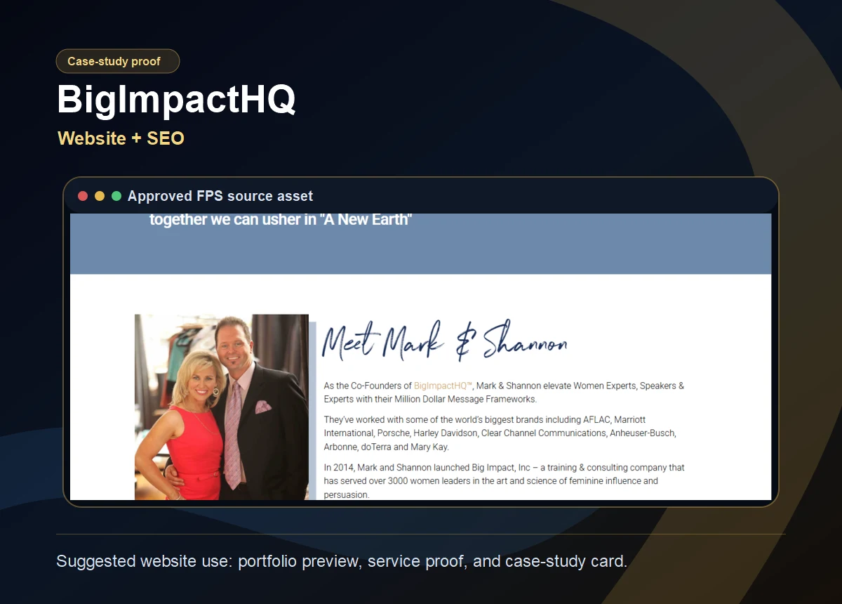 BigImpactHQ approved FPS case-study card.
