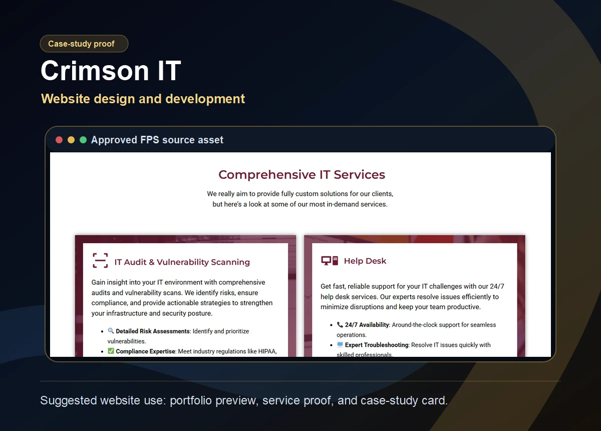 Crimson IT approved FPS case-study card.
