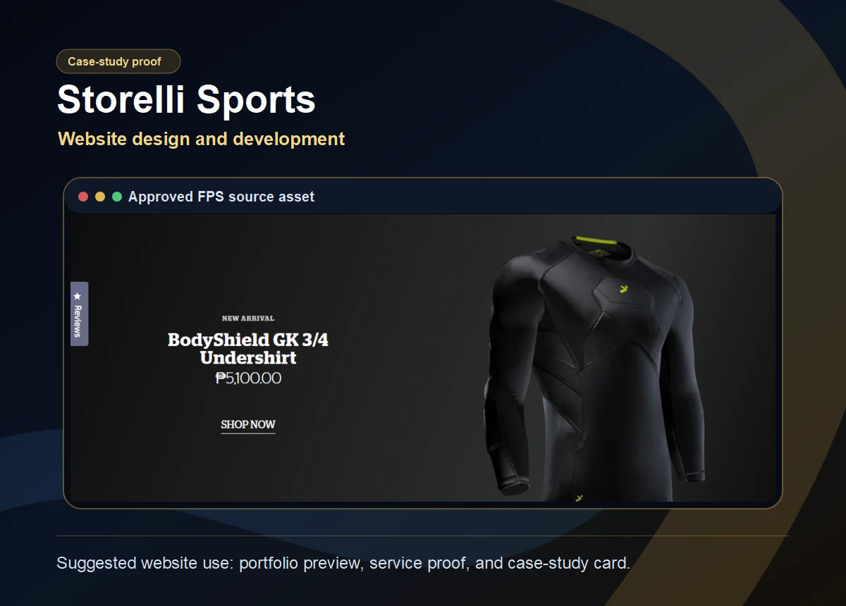 Storelli Sports approved FPS case-study card.