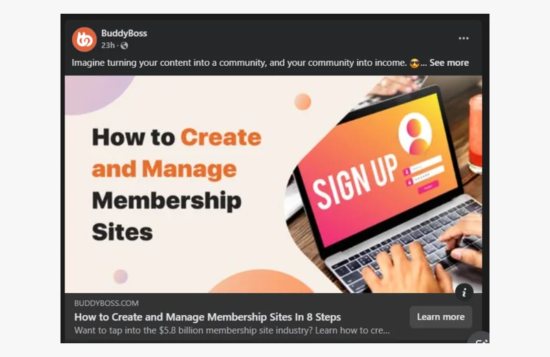 BuddyBoss article and community proof screenshot optimized for web display.