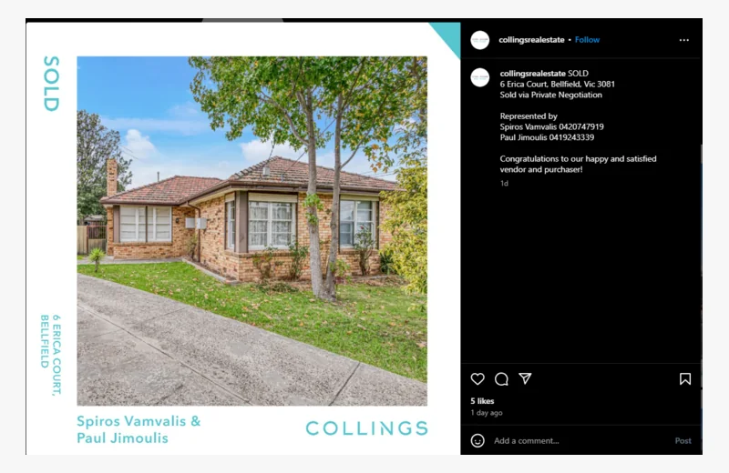 Collings Real Estate optimized social proof screenshot for FPS real estate content work.