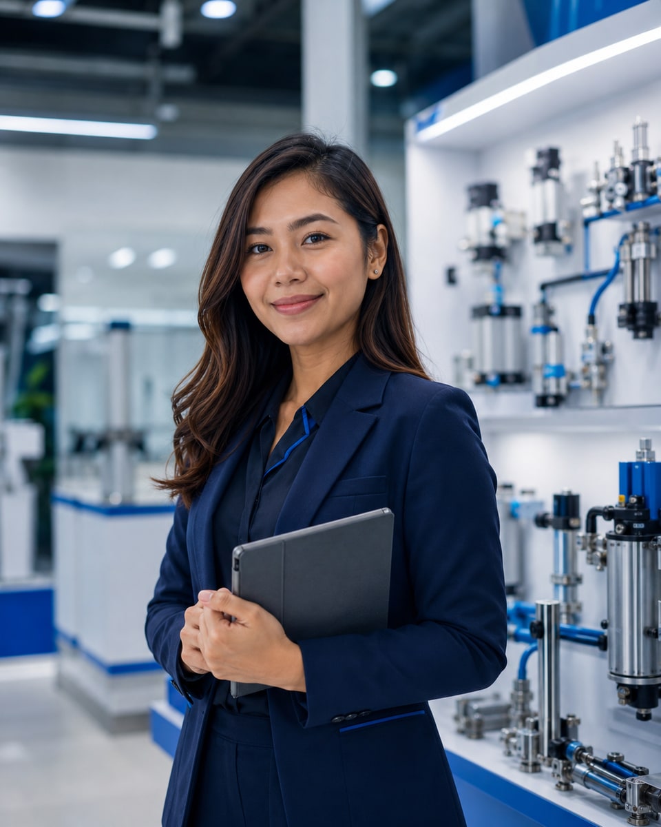 Representative industrial engineer in a pneumatic systems environment