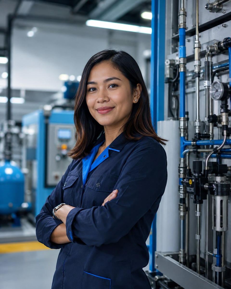Representative field engineer in an industrial facility